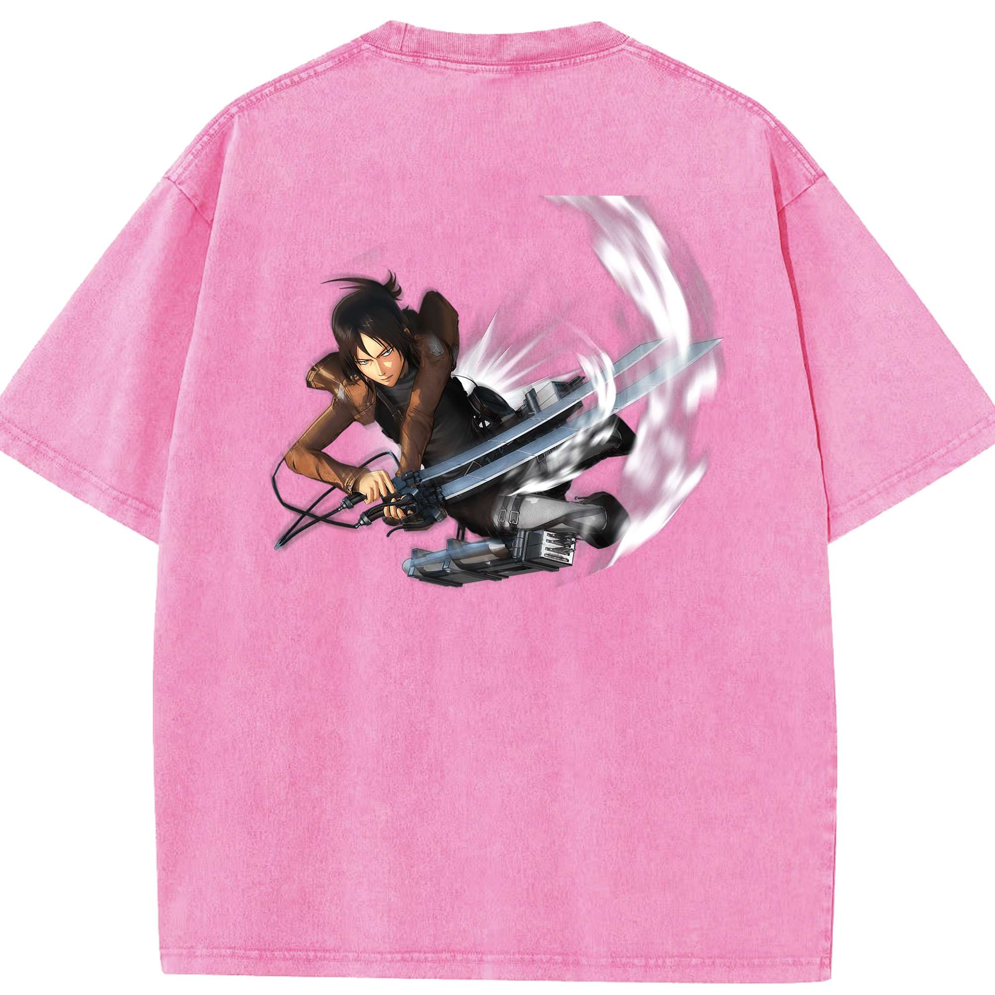 （画像用） 進撃の巨人 Attack on Titan 綿100% ヴィンテージ風 半袖Tシャツ（背面プリント）